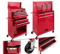 AREBOS Chariot d'atelier, chariot à outils, boîte à outils, 9 compartiments