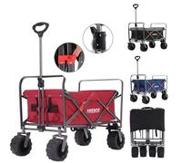 AREBOS Chariot de jardin Chariot de Transport Chariot à Outils | Pliable |Rouge