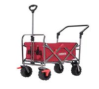 Arebos Chariot de Transport Pliable | Chariot à Main | Diable de Transport Chariot d'outillage avec 2 Poches en Filet et Une Poche extérieure | Pliable | Jusqu'à 100 kg de capacité de Charge | Rouge
