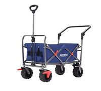 Arebos Chariot à Bras Pliable | Diable de Transport | Chariot pour appareils | Chariot à Main | Chariot Pliable | INCL. 2 Poches en Filet | Pliable | jusqu'à 100 kg de capacité de Charge| Bleu