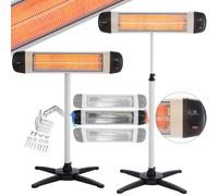 AREBOS Chauffage infrarouge 2500 W, avec pied en croix, réglable en hauteur, régulation fluide, pivotant, fixation murale incluse
