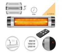 AREBOS Chauffage infrarouge 2500W avec télécommande, 3 niveaux de chauffage Terrasse