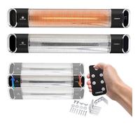 AREBOS Chauffage radiant infrarouge 2000 W | Radiateur électrique | 2 puissances | inclinaison de 60° | matériel de fixation | noir