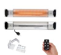 AREBOS Chauffage Radiant Infrarouge avec Télécommande Radiateur 2000 W Argenté