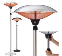 AREBOS Chauffage sur pied | Lampe chauffante | 2 niveaux & 2 tubes de chauffage | Interrupteur à bascule | thermique à 360 °| 2000W