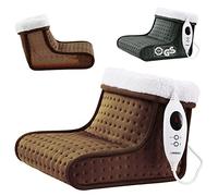 Arebos Chauffe-Pieds avec 6 Niveaux de température | Chauffe-Pieds électrique | Arrêt Automatique & Protection Contre la surchauffe | Télécommande LED INCL. | Doublure intérieure Lavable | Marron