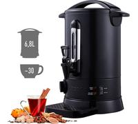 AREBOS Chauffe-vin chaud 950W | Distributeur de boissons chaudes | 6,8L | avec bol de récupération, robinet de vidange, thermostat & protection contre la surchauffe | réglage de la température noir