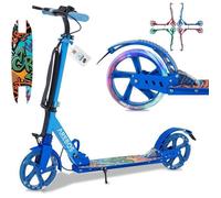 AREBOS Cityroller Trottinette avec LED réglable en Hauteur Pliable Frein à Main & Frein à Pied Peut Supporter jusqu'à 100kg