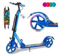 AREBOS Cityroller Trottinette LED | réglable en Hauteur | Frein à Main & Frein à Pied | pour Enfants et Adultes | jusqu'à 100kg
