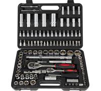 AREBOS Coffret à outils 108 pièces | Jeu de douilles, d'embouts & boîte à cliquet