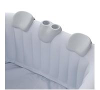 AREBOS Comfort Set 2 Coussins pour la Nuque + Porte-Boisson pour Bain à remous | Blanc | 100% imperméable | Forme Ergonomique