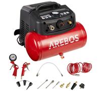 AREBOS Compresseur d'air 6 L 1200 W | 8 bar, 180 l/min | Set de 13 outils