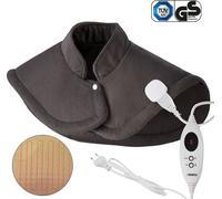 AREBOS Coussin chauffant épaules & nuque | 6 niveaux, télécommande LED, anthracite