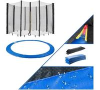 Arebos Coussin de Protection pour Trampoline + Filet | Filet de sécurité pour Trampolines | 244, 305, 366, 396, 430, 460 et 490 cm/Filet pour 6 ou 8 tiges (430 cm, Filet pour 8 tiges)