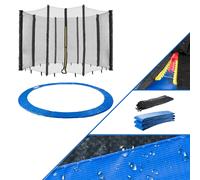 Arebos Coussin de Protection pour Trampoline + Filet | Filet de sécurité pour Trampolines | 244, 305, 366, 396, 430, 460 et 490 cm/Filet pour 6 ou 8 tiges (396 cm, Filet pour 8 tiges)