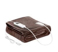 AREBOS Couverture chauffante 160 x 120 cm | Lavable en Machine | Arrêt Automatique, minuterie | 9 Niveaux de Chauffage | Marron