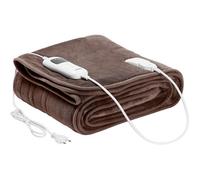 AREBOS couverture chauffante 200x180cm | lavable en machine | arrêt automatique| 9 niveaux de chauffage |Marron