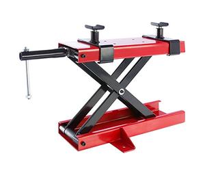 Arebos Cric de Moto 500 kg Pont Élévateur pour Motos Plate-Forme Élévatrice Bloc de Montage | Régable de 95-375 mm | Rouge - Noir