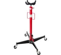 Arebos Crics de levage | Vérin de fosse hydraulique en acier | 500 kg | Rouge - Noir | Réglable en hauteur de 105 à 185 cm | Acier | avec 4 Roulettes