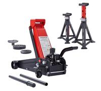 Arebos Cric hydraulique de manœuvre 3T avec pédale et 2 chandelles | Cric Voiture Robuste 3 tonnes | pour Atelier, Garage et Entretien Auto
