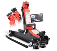 Arebos Cric hydraulique de manœuvre plat 2T | Hauteur d'appui 85-385 mm | 4 supports | Cric pour voiture tourisme