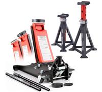 Cric de manœuvre AREBOS 3T plat + 2 chandelles | Capacité de charge 3t