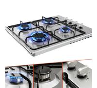 AREBOS Cuisinière à Gaz en Acier Inoxydablede 4 brûleurs 58 cm