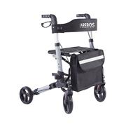 AREBOS Déambulateur 4 Roues Assise et dossier/max. 136 kg Pliable/Rollator