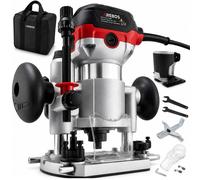 AREBOS Défonceuse 710 W, 10000-30000 tr/min, Fraiseuse à Bois, 6/8 mm, Coffret