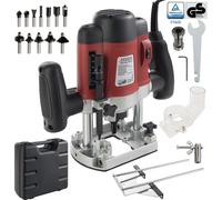 AREBOS Défonceuse avec coffret, 1200 W, Ø 6 et 8 mm + jeu de fraises 12 pièces