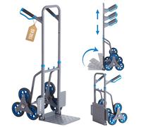 Arebos Diable d'escalier pliable - Avec pneus en caoutchouc dur et cadre en acier - Chariot de transport pour déménagement et objets lourds - Anthracite