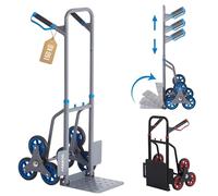 Arebos Diable pour Escaliers avec Pneus en Caoutchouc Dur | Chariot de Transport pour Déménagements & Objets Lourds | Anthracite