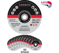 AREBOS Disques à tronçonner 180 mm 50 pièces pour acier inox métal EN12413