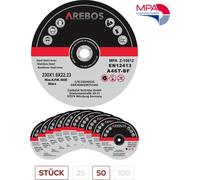 AREBOS Disques à tronçonner 230 mm 50 pièces pour acier inox métal EN12413