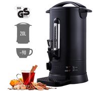 AREBOS Distributeur de Boisson Chaudes 1650W |20L| Marmite à Vin Chaud en Inox | Réglage de la température 30-110°C |Noir