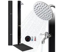 AREBOS Douche solaire 35L avec socle, 217cm, douche pluie 360°, thermomètre UV