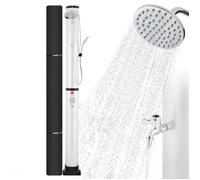 AREBOS Douche Solaire 40 L avec douchette et thermomètre - Argent