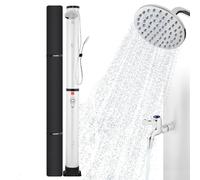 AREBOS Douche Solaire 40 L avec douchette et thermomètre - Argent