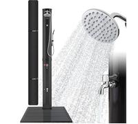 AREBOS Douche Solaire 60 L | avec douchette & thermomètre | Température de l'eau jusqu'à 60°C | Pommeau de Douche Rond | Anthracite