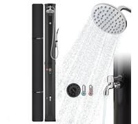 AREBOS Douche Solaire 60 L | avec douchette & thermomètre | jusqu'à 60°C Douche de Piscine|Housse de Protection Incluse | Noir