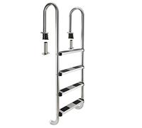Arebos Échelle de Piscine | Échelle de Securité | 4 Marches Acier | Inoxydable