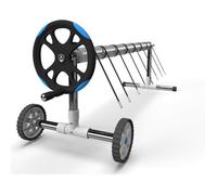 AREBOS Enrouleur de Piscine Mobile 3-5,7 m - Réglable, Robuste Inox/Alu, UV Résistant, Facile à Utiliser et Déplacer Sûr & Durable