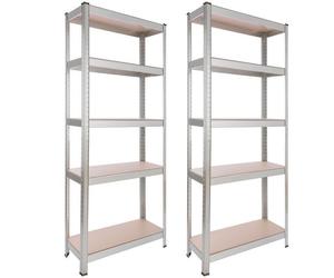 AREBOS Étagère Charge Lourde | 2 pièces | 350 kg | 180x75x30 cm | 5 étagères