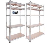 AREBOS Étagère Charge Lourde | 2 pièces | Étagère de Stockage en sous-Sol | 875kg | 180x90x40cm | 5 étagères