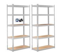AREBOS Étagère Charge Lourde Lot de 2 Étagère de Stockage en sous-Sol | 875 kg | 180x90x40 cm | 5 étagères