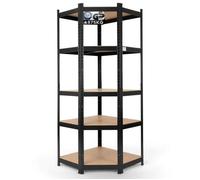 AREBOS Étagère d'angle Étagère enfichable pour Charges Lourdes 875kg 180 x 70 x 70 cm Noir