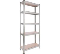 AREBOS Étagère Charge Lourde Rangement | 350 kg Capacité Totale | 75 x 30 x 180 cm | Métal galvanisé et Panneau de Fibre de Bois MDF