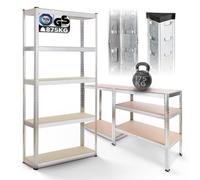 AREBOS Étagère Charge Lourde Rangement Objets Lourds | 90x40x180cm | 875 kg | Métal Galvanisé et Panneau de Fibre de Bois MDF | 5 étagères