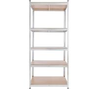 AREBOS Étagère Charge Lourde Rangement | 1000 kg | 200 x 90 x 45 cm | 5 étagères | Métal galvanisé et Panneau de Fibre de Bois MDF