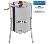 AREBOS Extracteur de miel tangentiel | Manuel 4 rayons / Extracteur 4 cadres